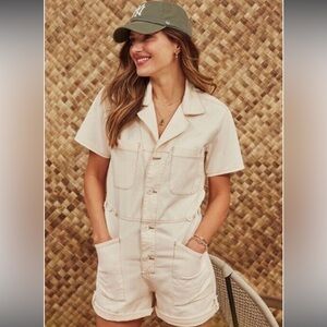 Pistola Parker Shorts Short Sleeve Utility Romper Sz S Pre Owned